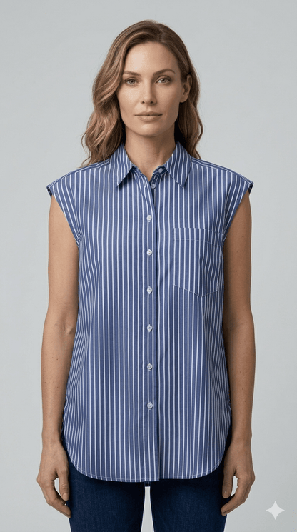 Camicia Motel Azzurra/Bianca a righe - Malerba Showroom