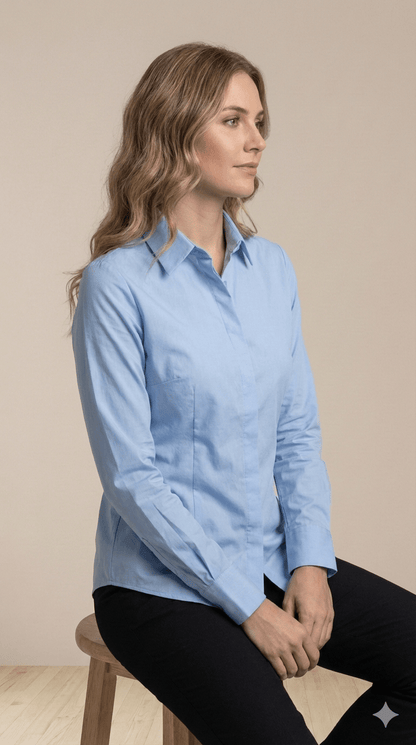 Camicia Susy Mix Bianca e Celeste - Malerba Showroom