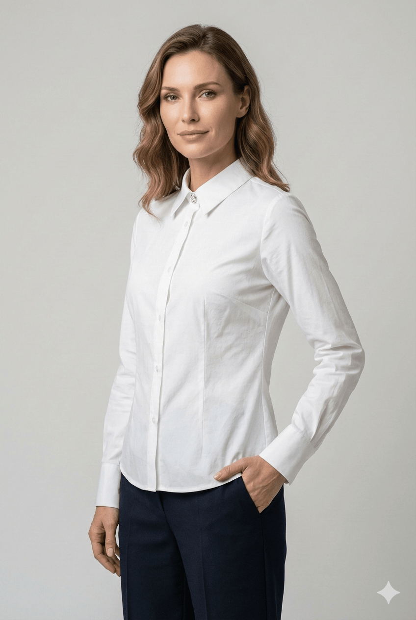 Camicia Susy Mix Bianca e Celeste - Malerba Showroom