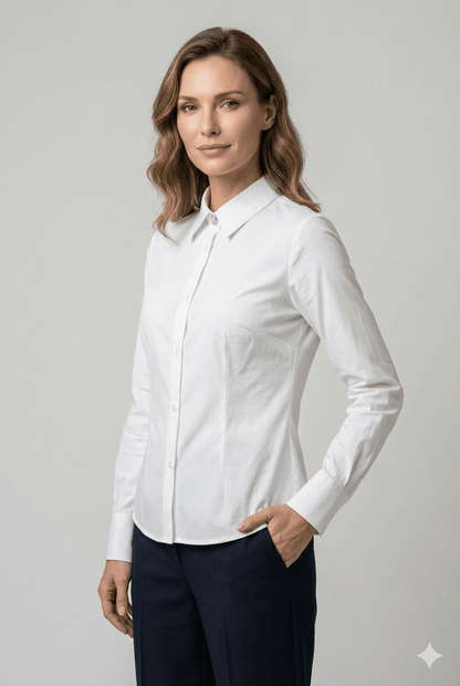 Camicia Susy Mix Bianca e Celeste - Malerba Showroom