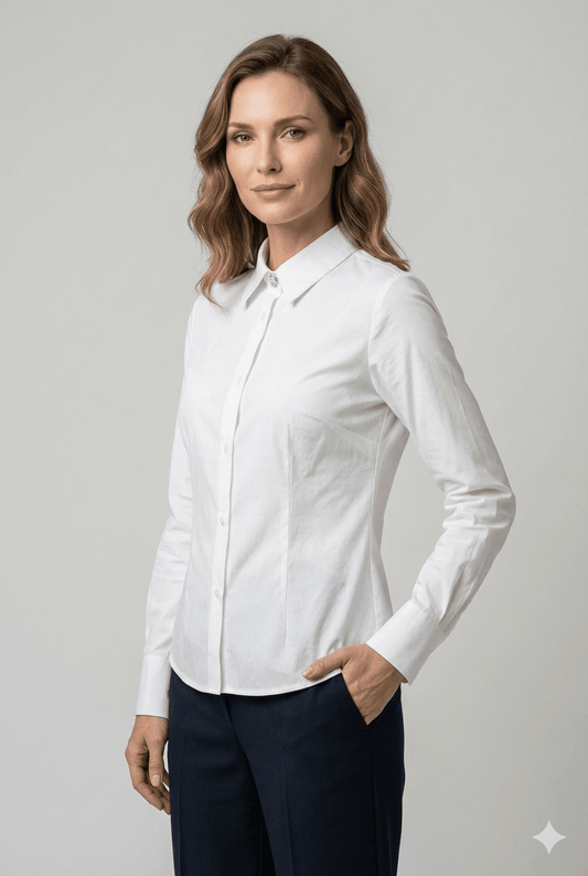 Camicia Susy Mix Bianca e Celeste - Malerba Showroom