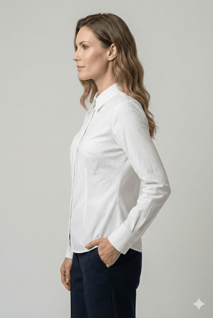 Camicia Susy Mix Bianca e Celeste - Malerba Showroom