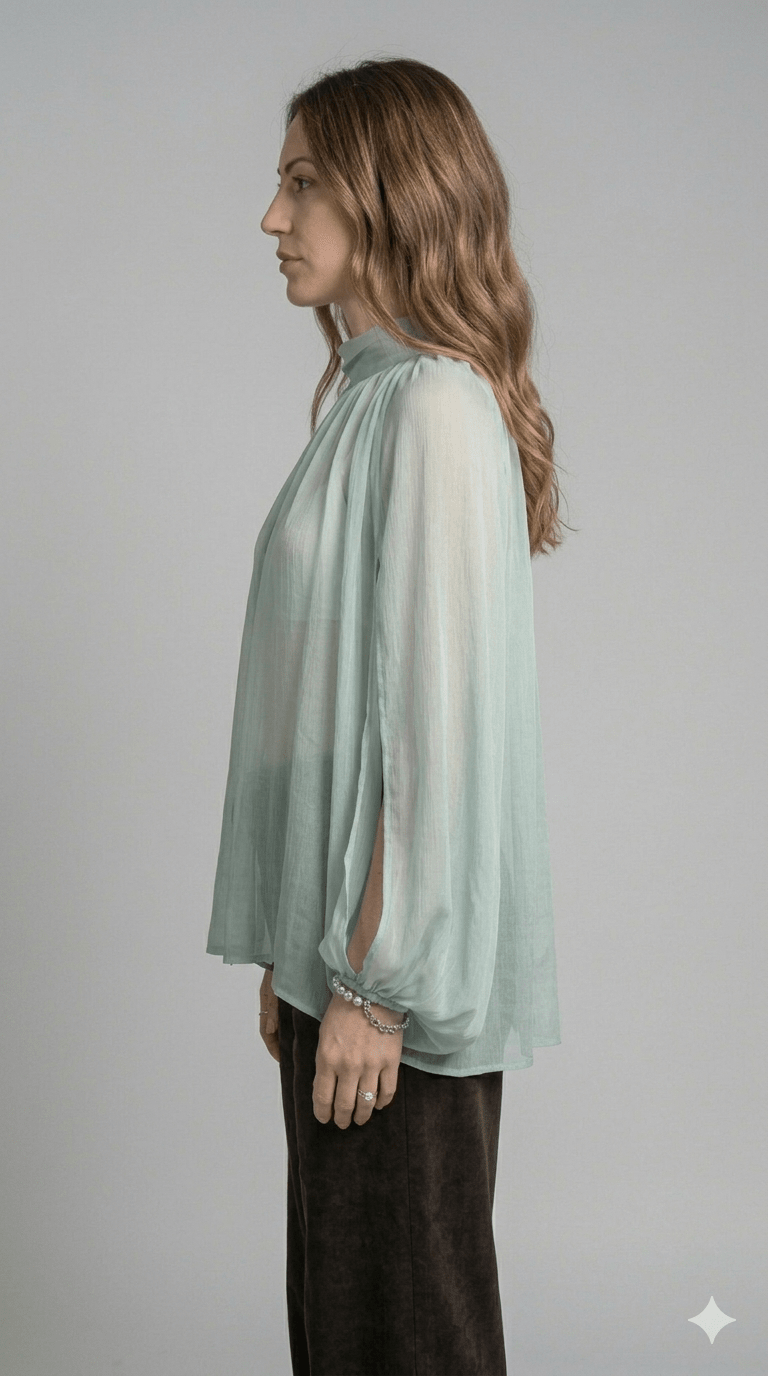Camicia verde Operà viscosa - Malerba Showroom