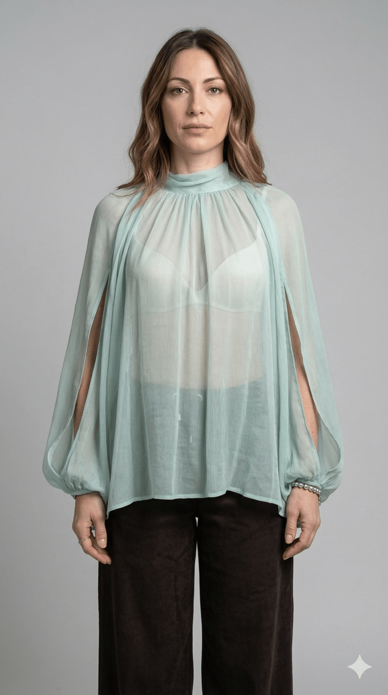 Camicia verde Operà viscosa - Malerba Showroom