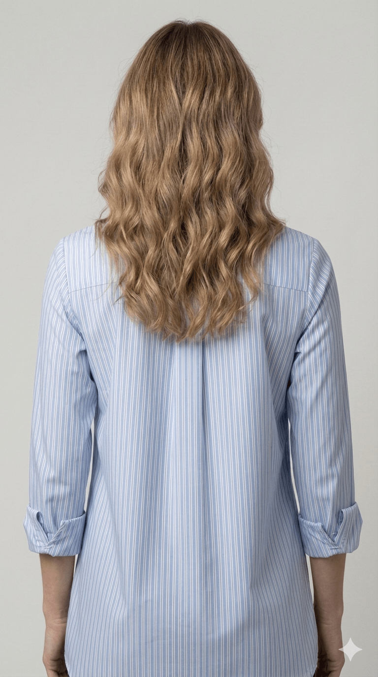 Camicione a Righe Celeste e tabacco - Malerba Showroom