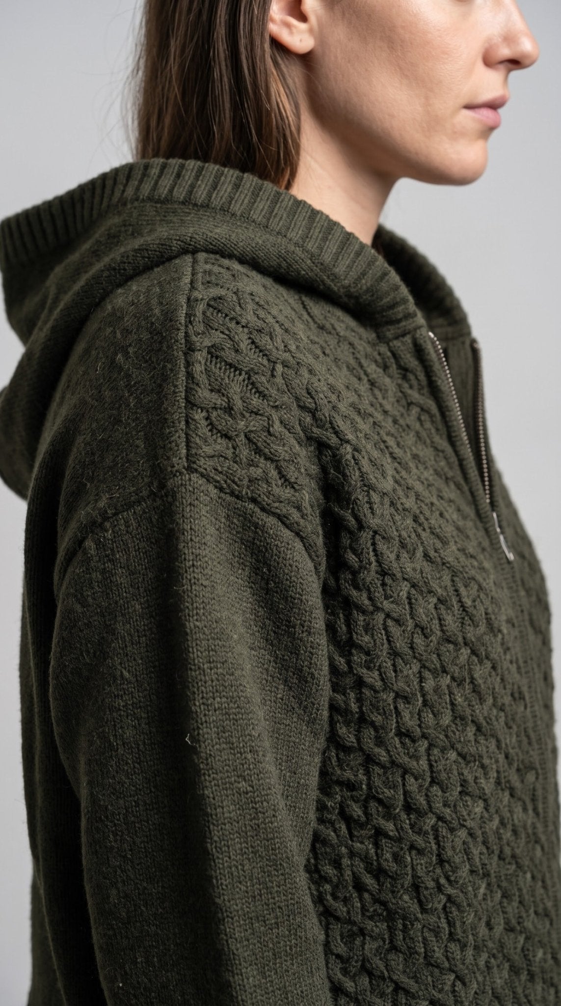 Cardigan Giulia Valli in maglia con cerniera e cappuccio - Malerba Showroom