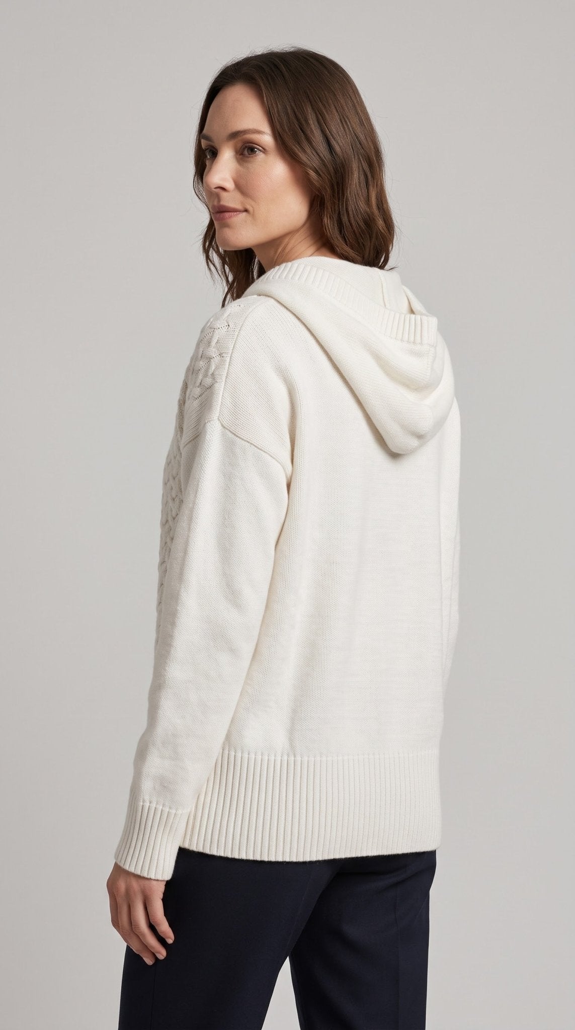 Cardigan Giulia Valli in maglia con cerniera e cappuccio - Malerba Showroom