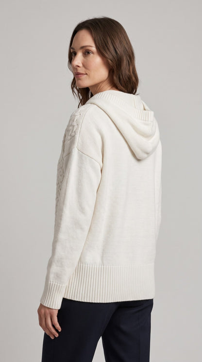 Cardigan Giulia Valli in maglia con cerniera e cappuccio - Malerba Showroom