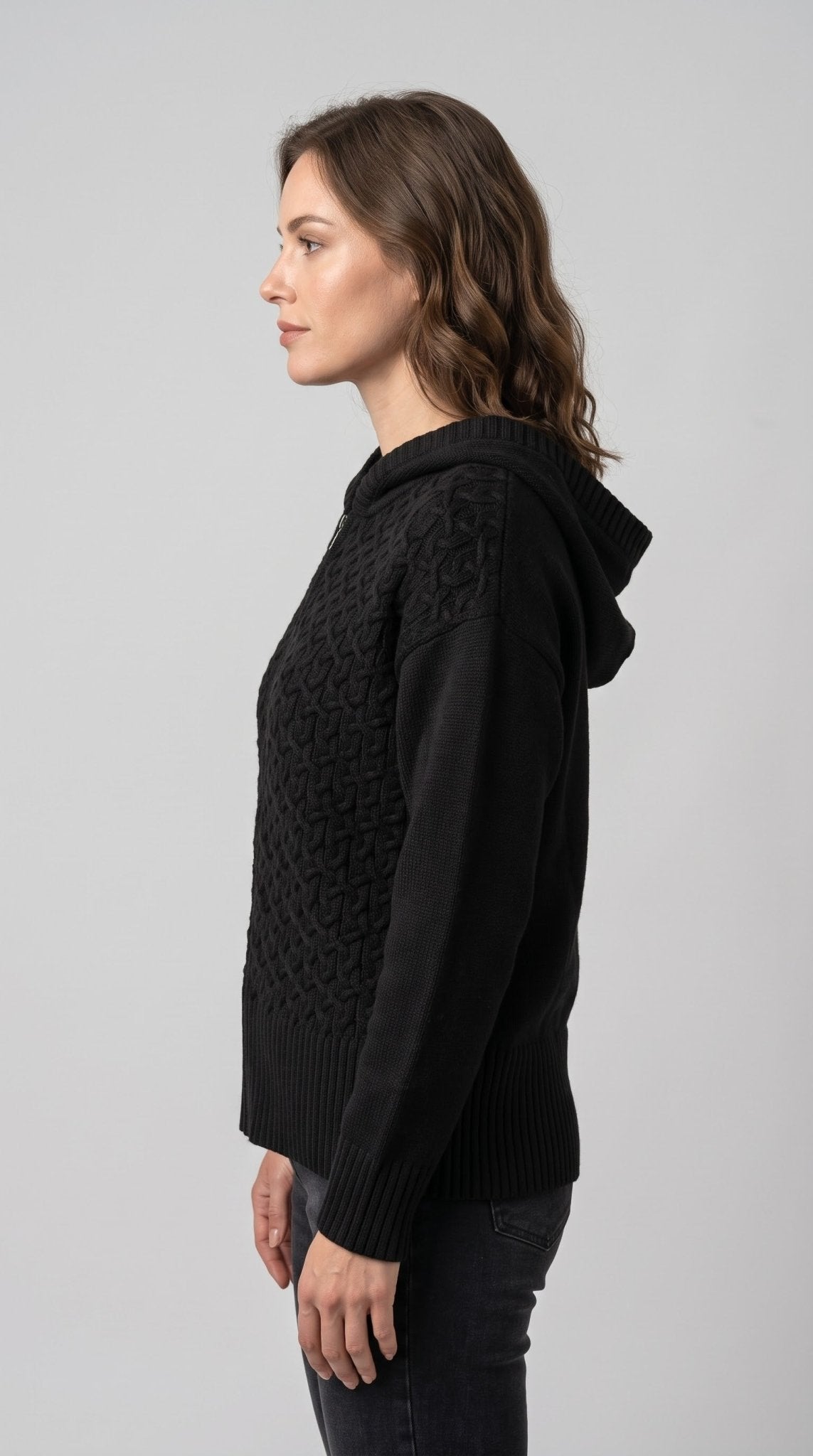 Cardigan Giulia Valli in maglia con cerniera e cappuccio - Malerba Showroom