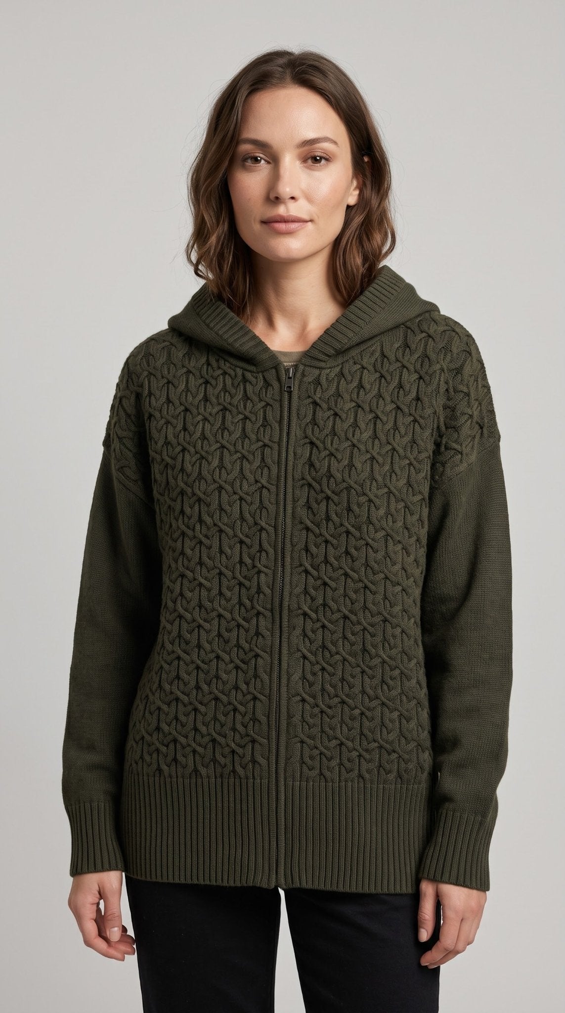 Cardigan Giulia Valli in maglia con cerniera e cappuccio - Malerba Showroom