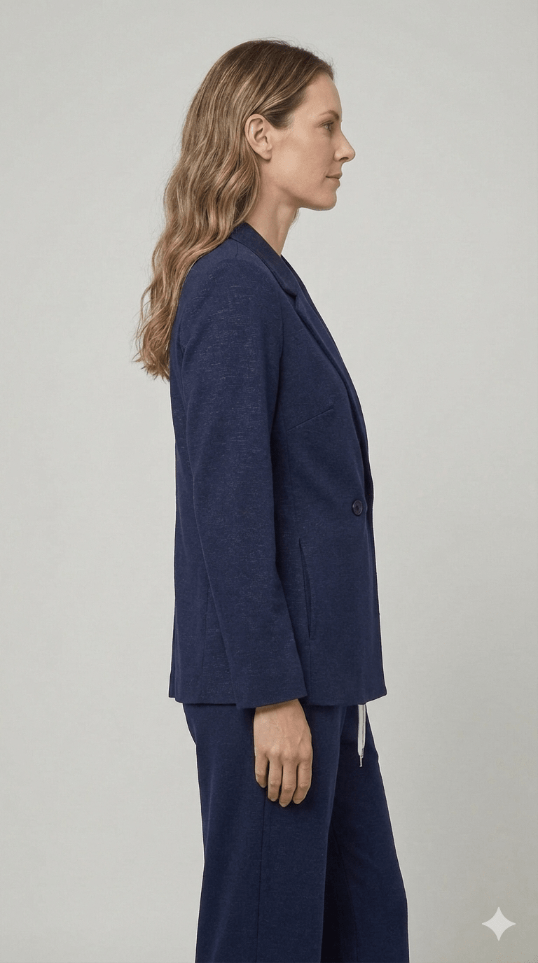 Completo Blu Trama Lucida Emme Marella - Malerba Showroom