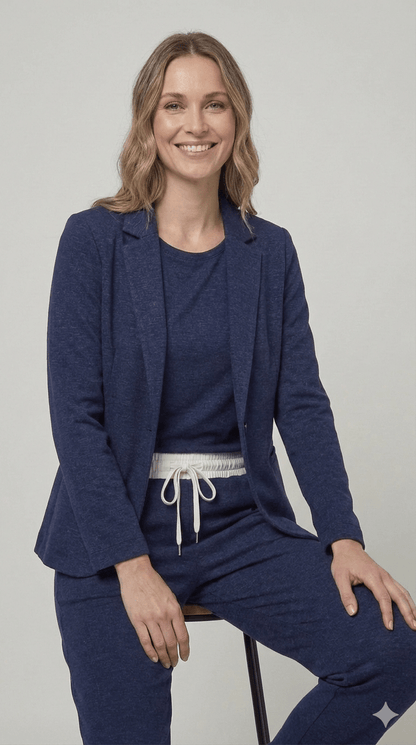 Completo Blu Trama Lucida Emme Marella - Malerba Showroom