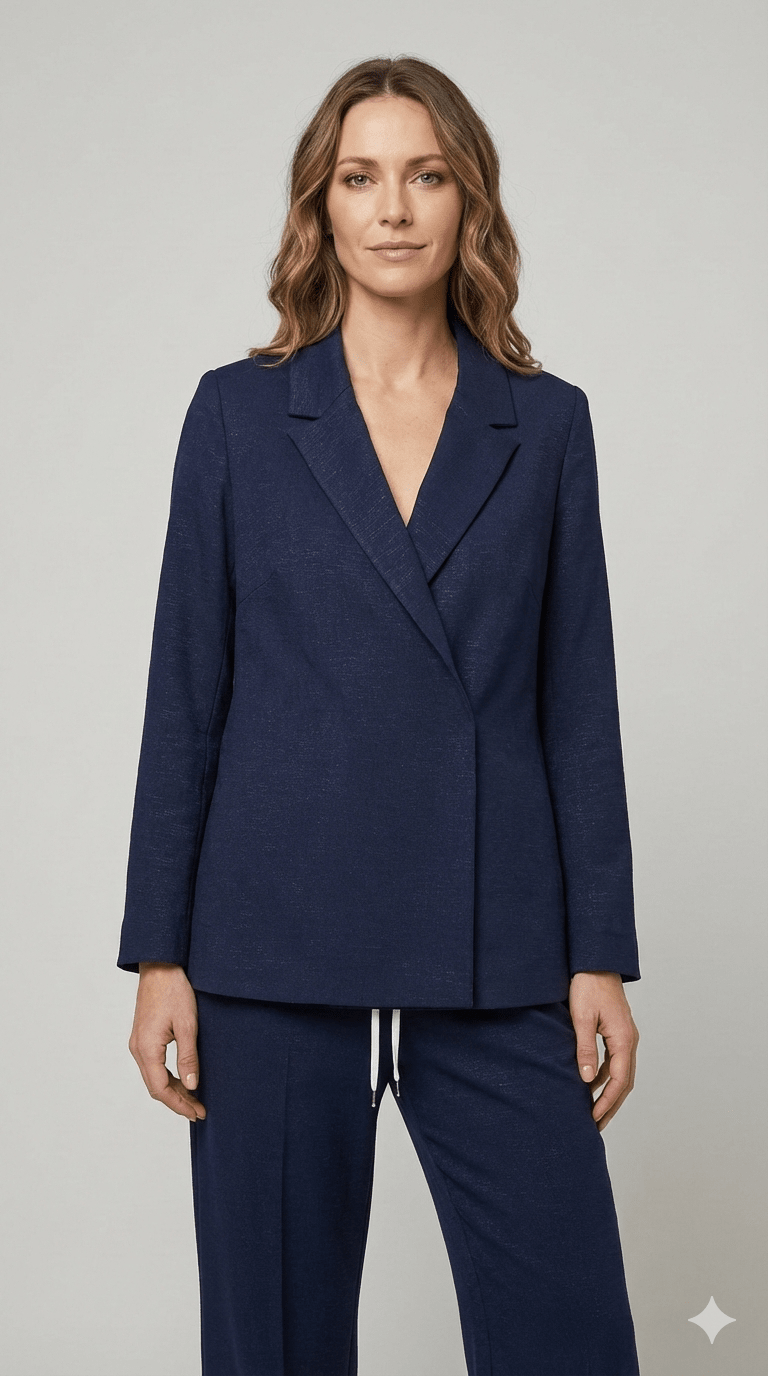 Completo Blu Trama Lucida Emme Marella - Malerba Showroom