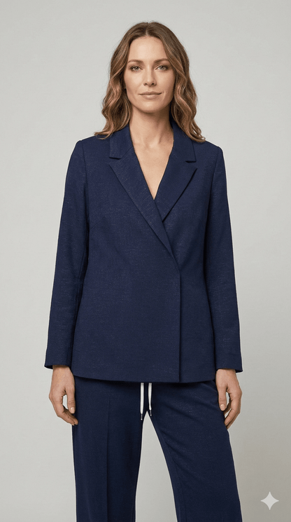 Completo Blu Trama Lucida Emme Marella - Malerba Showroom