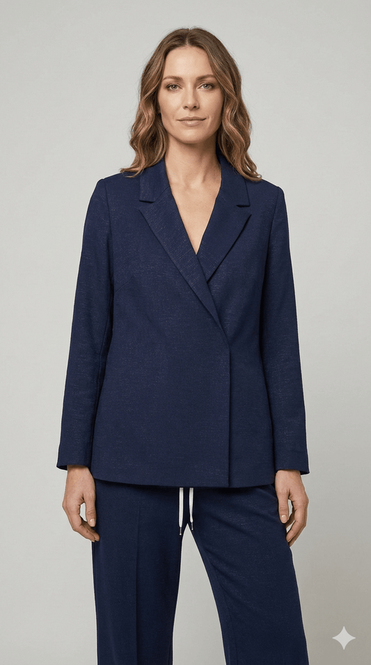 Completo Blu Trama Lucida Emme Marella - Malerba Showroom