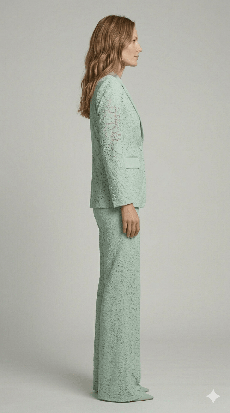 Completo in pizzo Giulia Valli verde menta - Malerba Showroom
