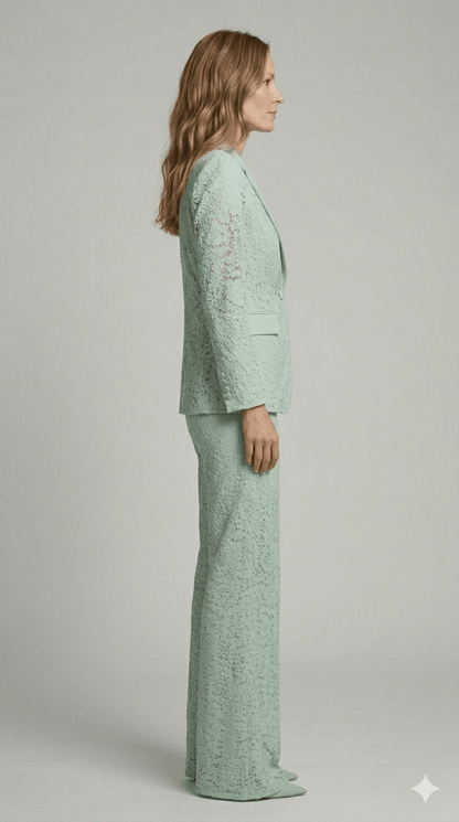 Completo in pizzo Giulia Valli verde menta - Malerba Showroom