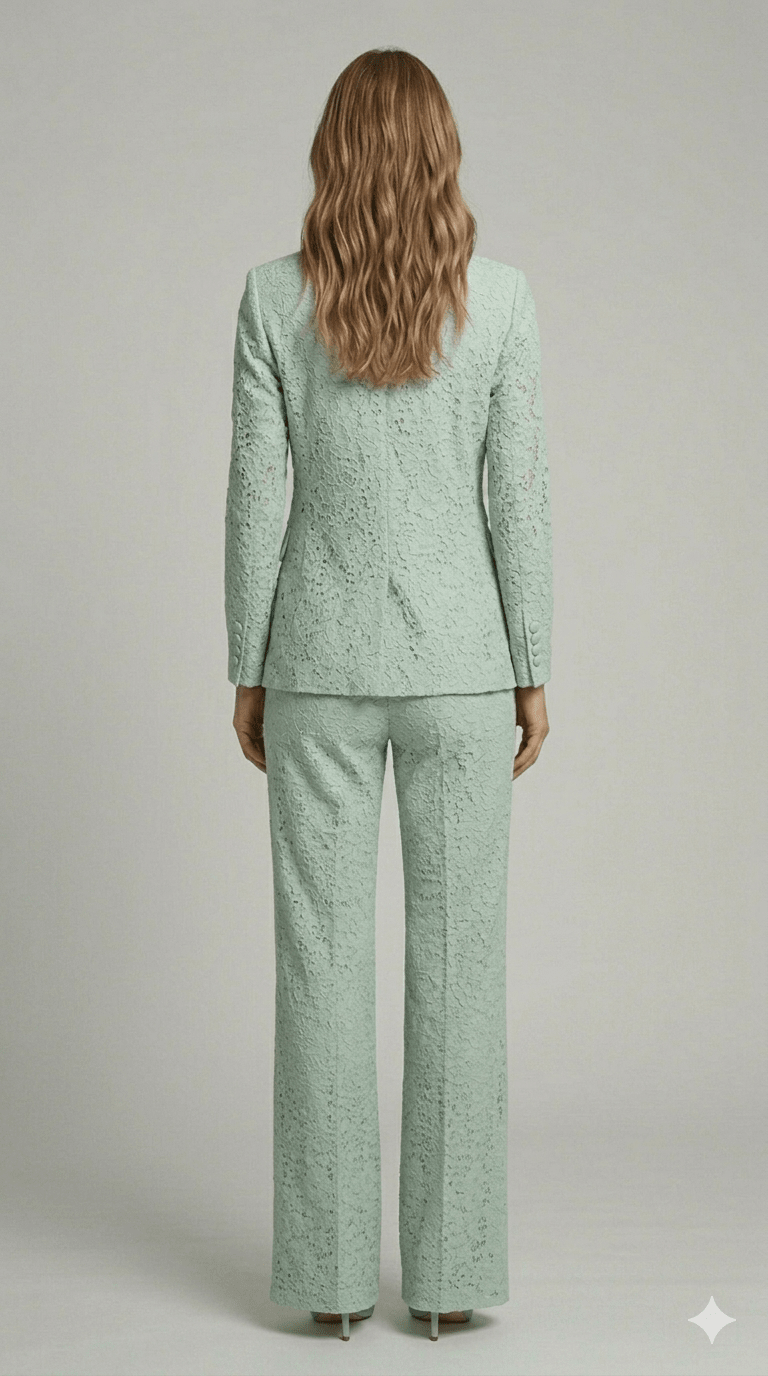 Completo in pizzo Giulia Valli verde menta - Malerba Showroom