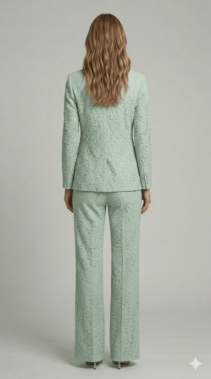 Completo in pizzo Giulia Valli verde menta - Malerba Showroom
