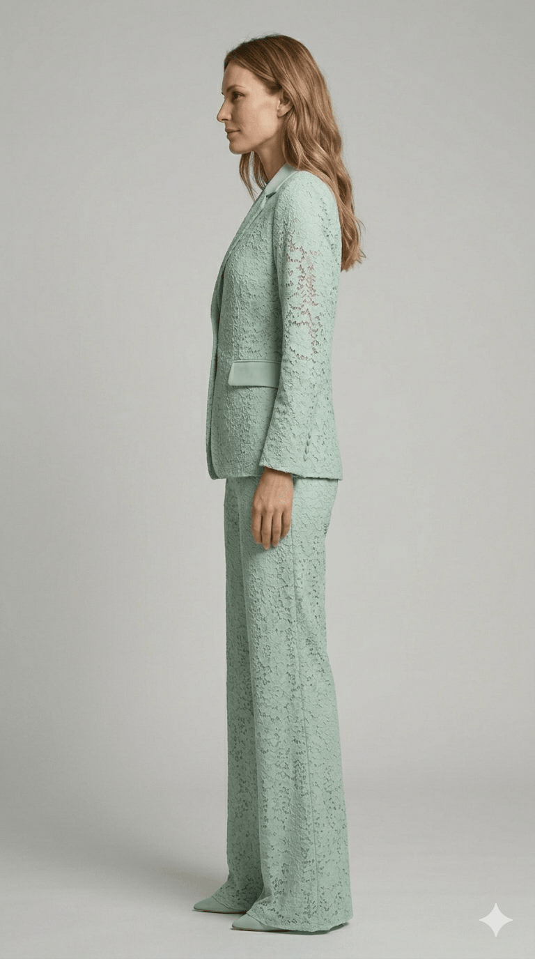 Completo in pizzo Giulia Valli verde menta - Malerba Showroom