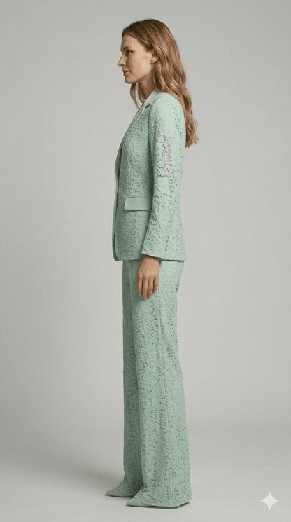 Completo in pizzo Giulia Valli verde menta - Malerba Showroom