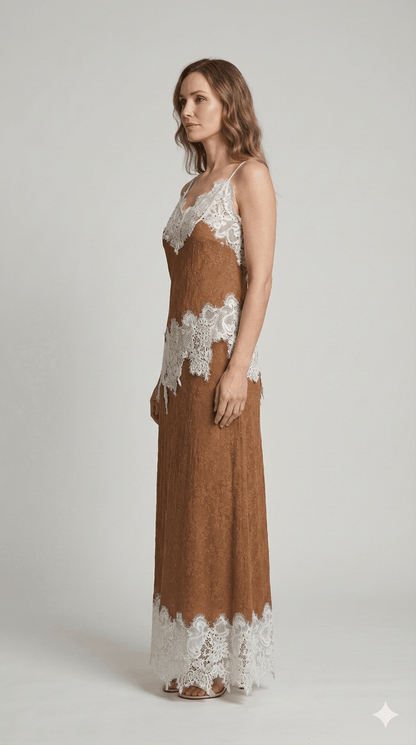 Completo In Pizzo Le Streghe nero e tabacco - Malerba Showroom