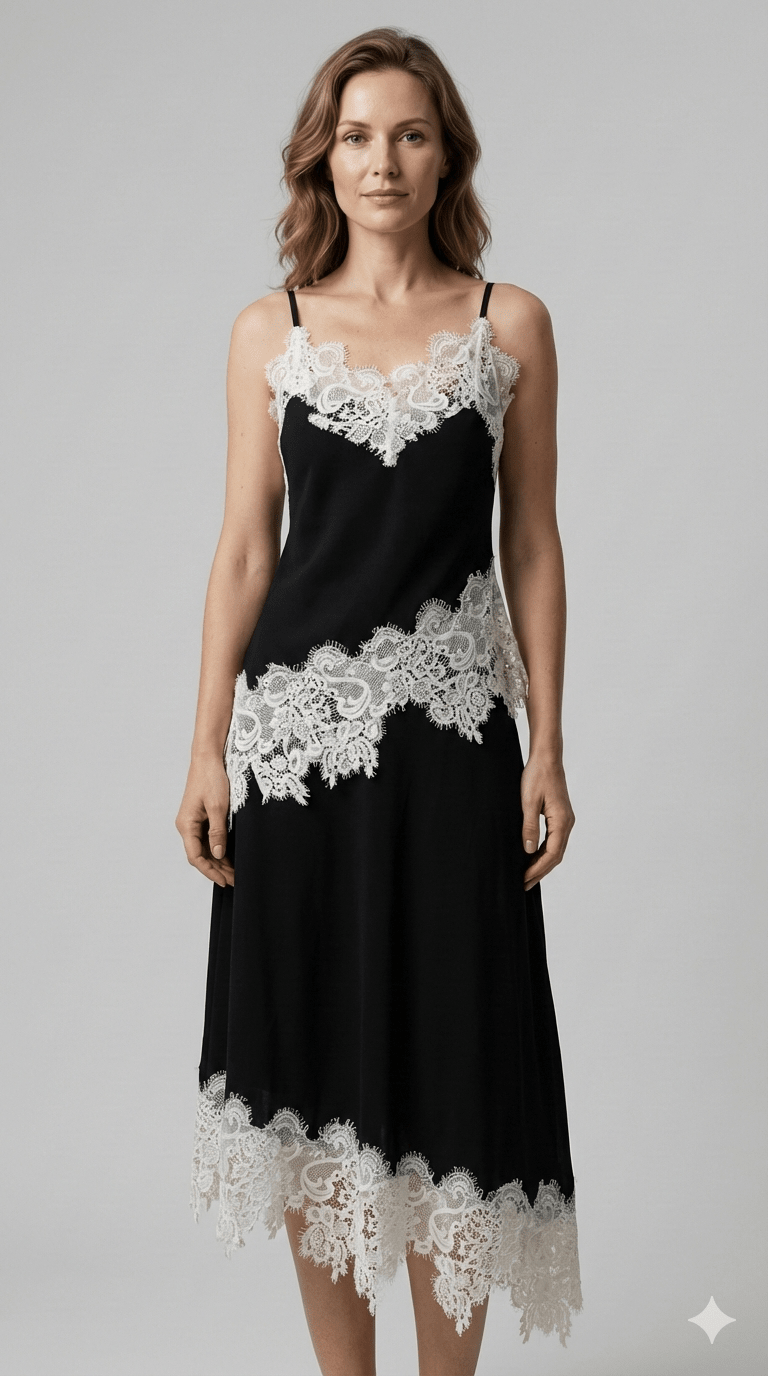 Completo In Pizzo Le Streghe nero e tabacco - Malerba Showroom