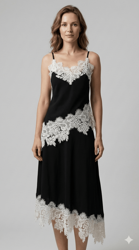 Completo In Pizzo Le Streghe nero e tabacco - Malerba Showroom