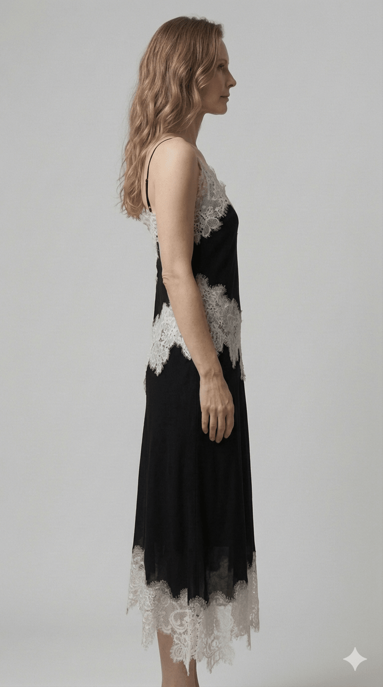 Completo In Pizzo Le Streghe nero e tabacco - Malerba Showroom