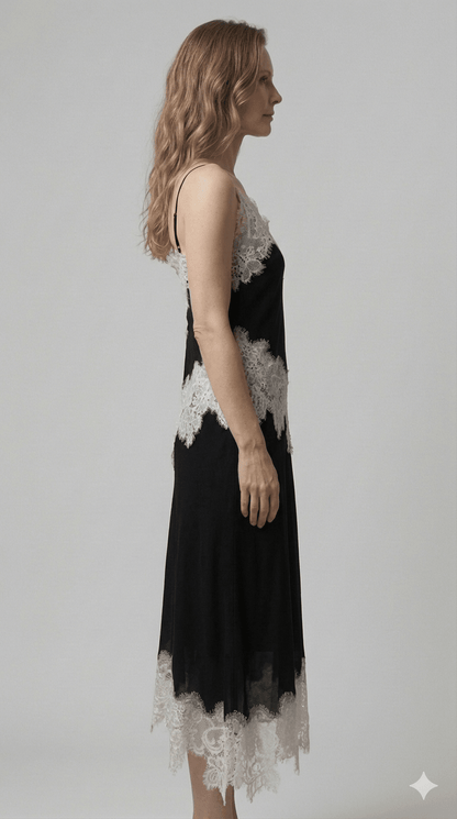 Completo In Pizzo Le Streghe nero e tabacco - Malerba Showroom