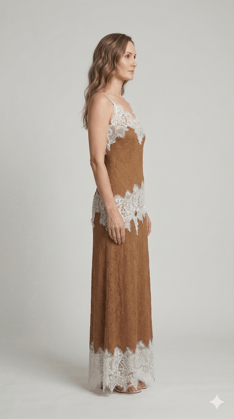 Completo In Pizzo Le Streghe nero e tabacco - Malerba Showroom