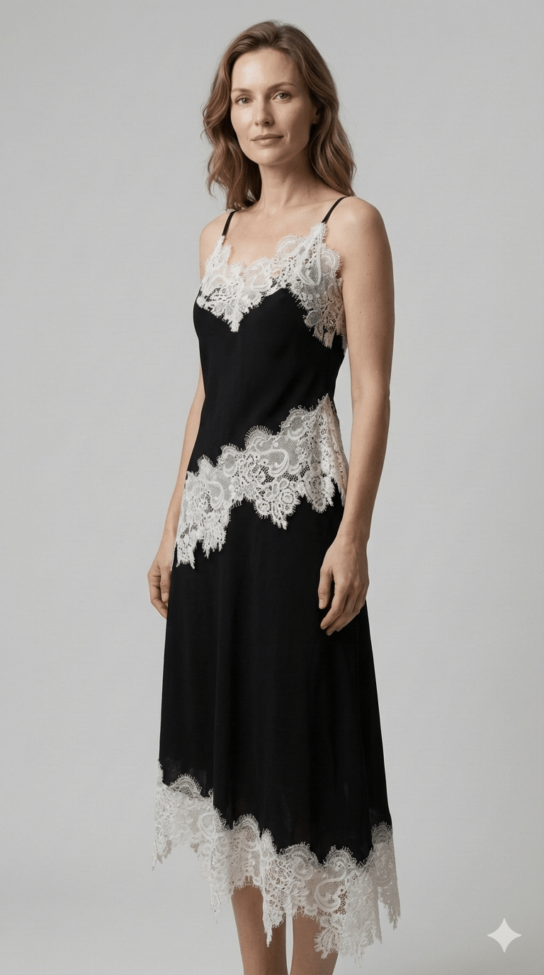 Completo In Pizzo Le Streghe nero e tabacco - Malerba Showroom
