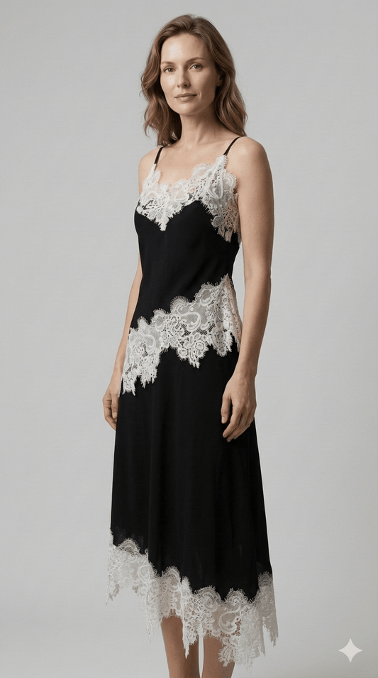 Completo In Pizzo Le Streghe nero e tabacco - Malerba Showroom