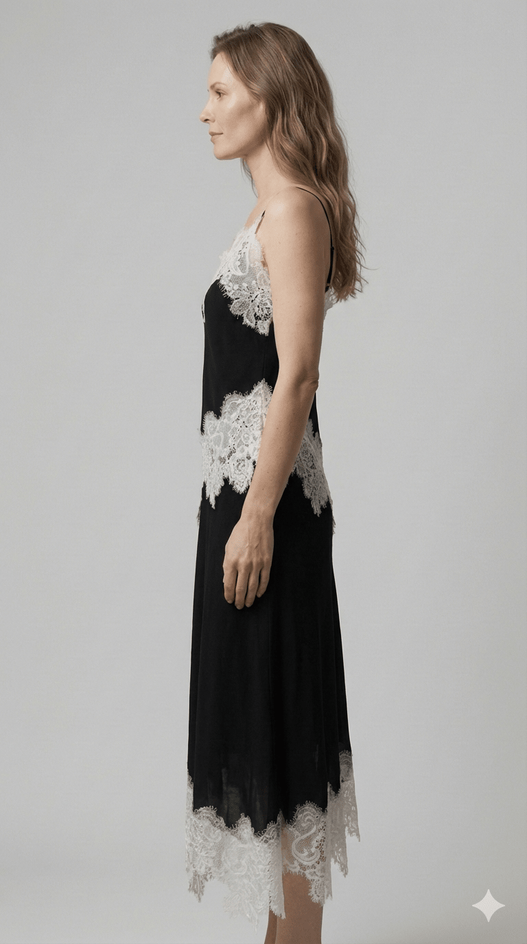 Completo In Pizzo Le Streghe nero e tabacco - Malerba Showroom