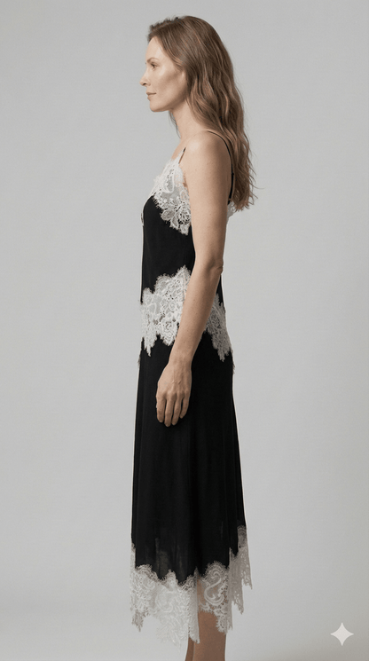 Completo In Pizzo Le Streghe nero e tabacco - Malerba Showroom