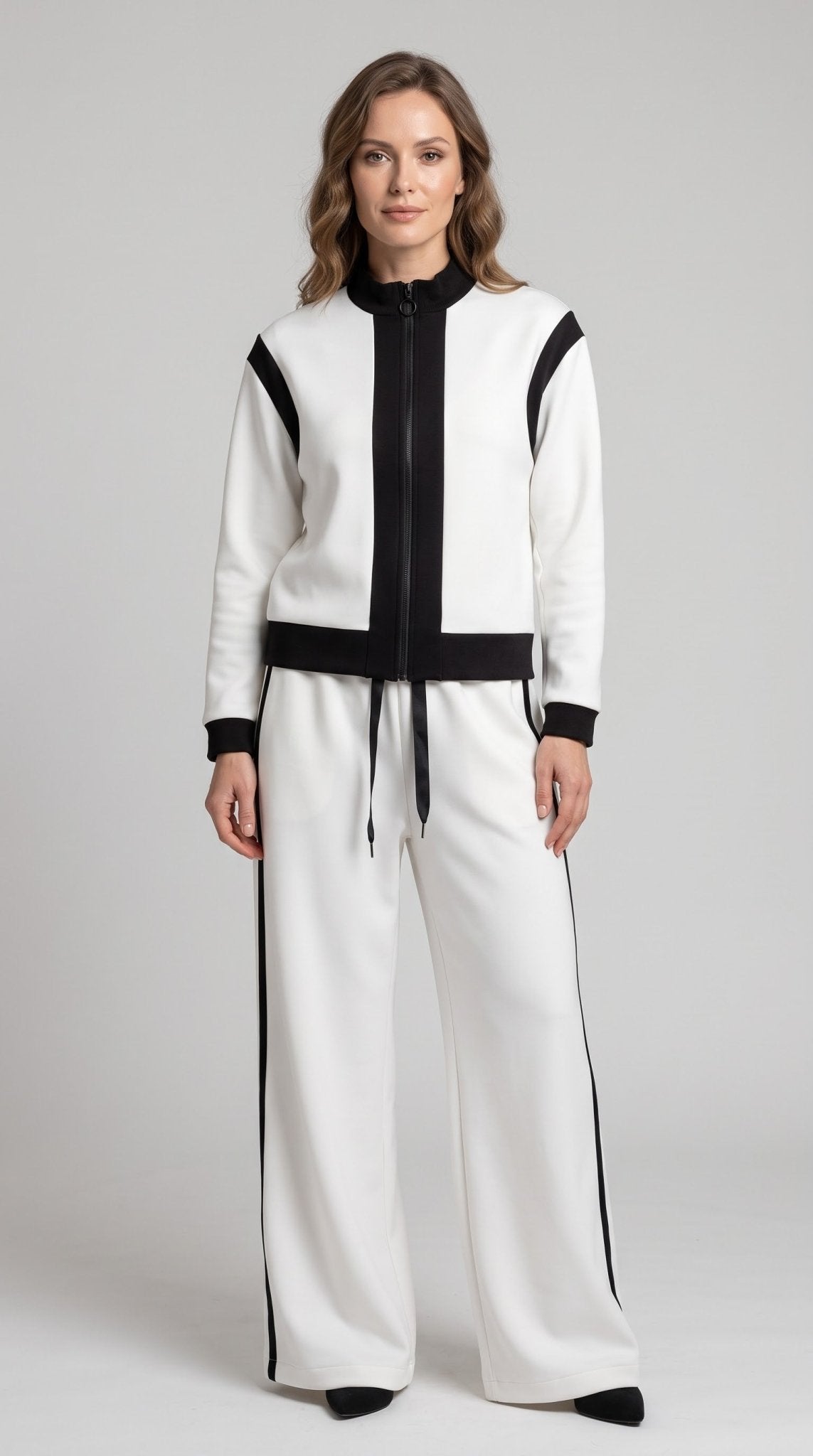 Completo Operà in neoprene panna e nero - Malerba Showroom