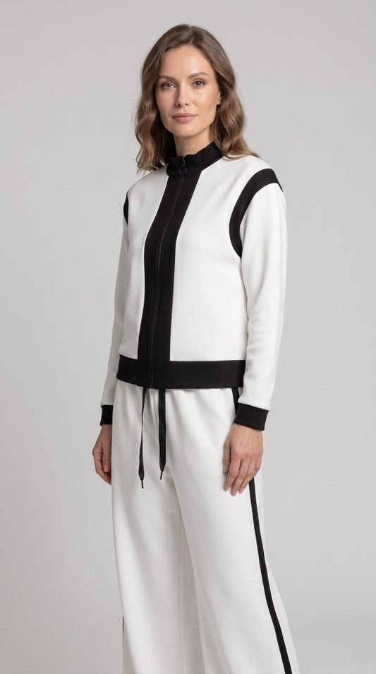 Completo Operà in neoprene panna e nero - Malerba Showroom