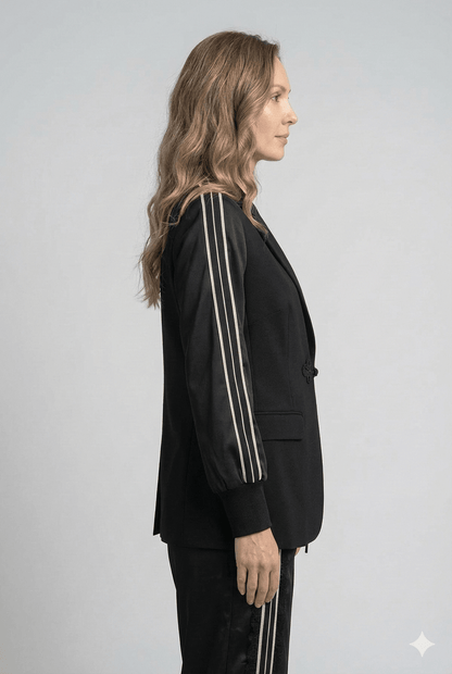 Completo Over Nero con Bande - Malerba Showroom