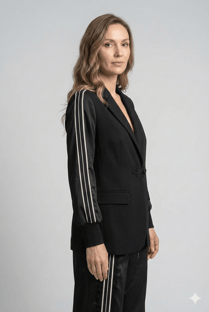 Completo Over Nero con Bande - Malerba Showroom