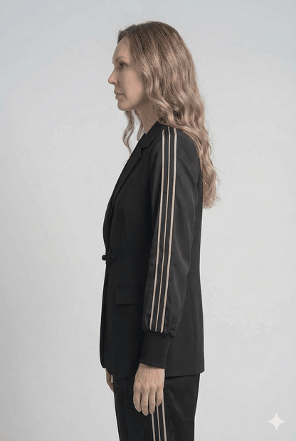 Completo Over Nero con Bande - Malerba Showroom