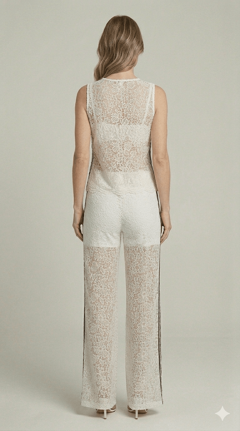 Completo Susy Mix in pizzo con bande laterali - Malerba Showroom