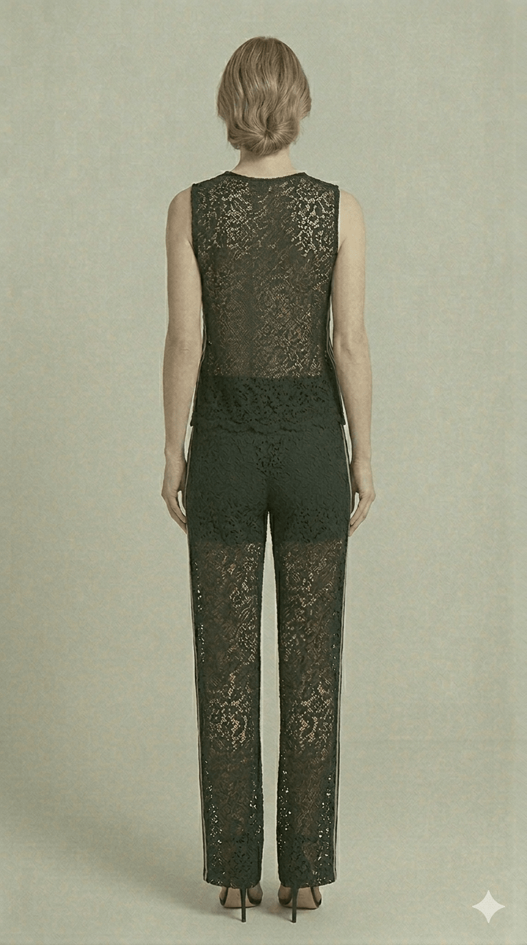 Completo Susy Mix in pizzo con bande laterali - Malerba Showroom