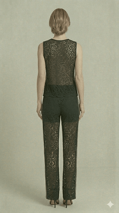 Completo Susy Mix in pizzo con bande laterali - Malerba Showroom
