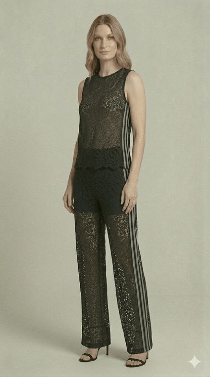 Completo Susy Mix in pizzo con bande laterali - Malerba Showroom