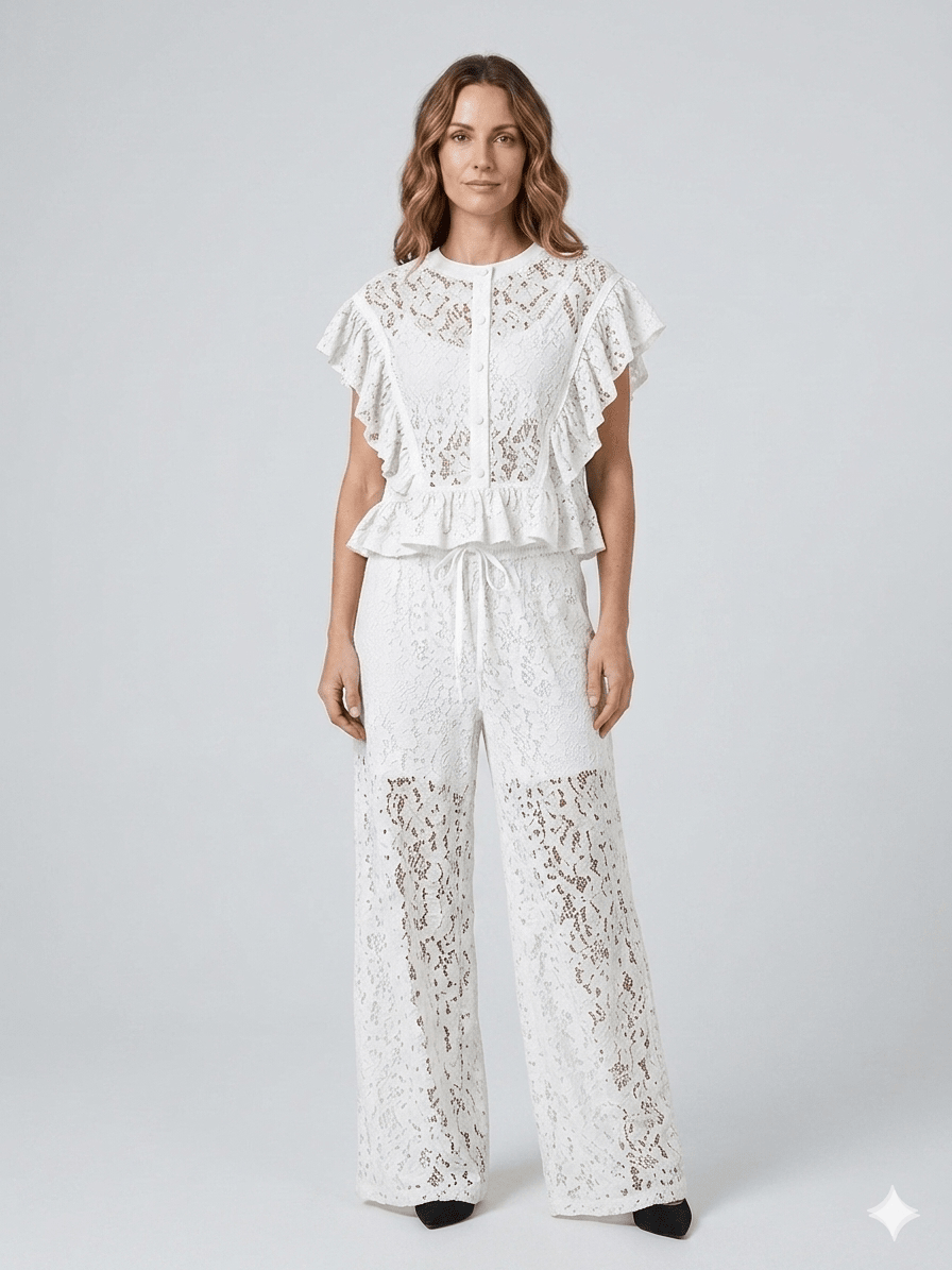 Completo Susy Mix in pizzo marrone - Malerba Showroom