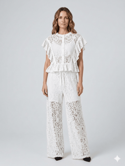 Completo Susy Mix in pizzo marrone - Malerba Showroom
