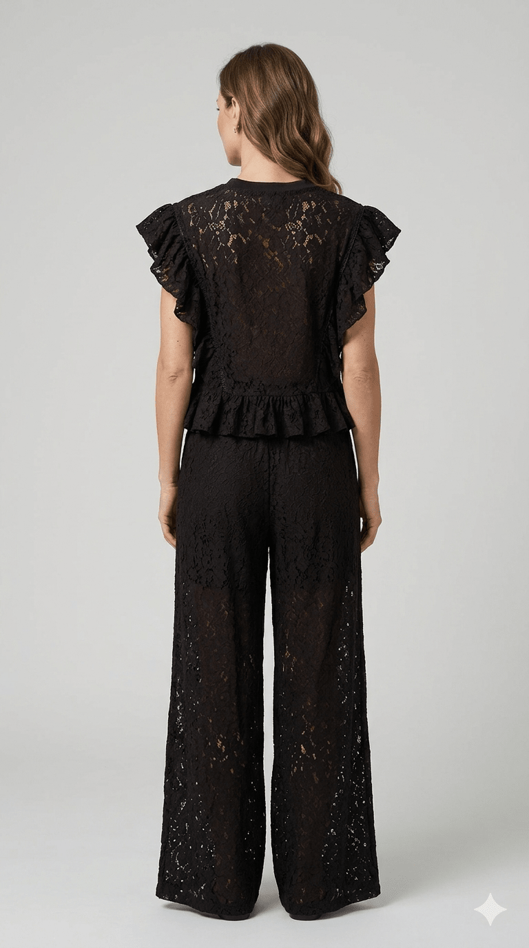 Completo Susy Mix in pizzo marrone - Malerba Showroom