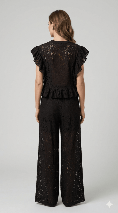 Completo Susy Mix in pizzo marrone - Malerba Showroom