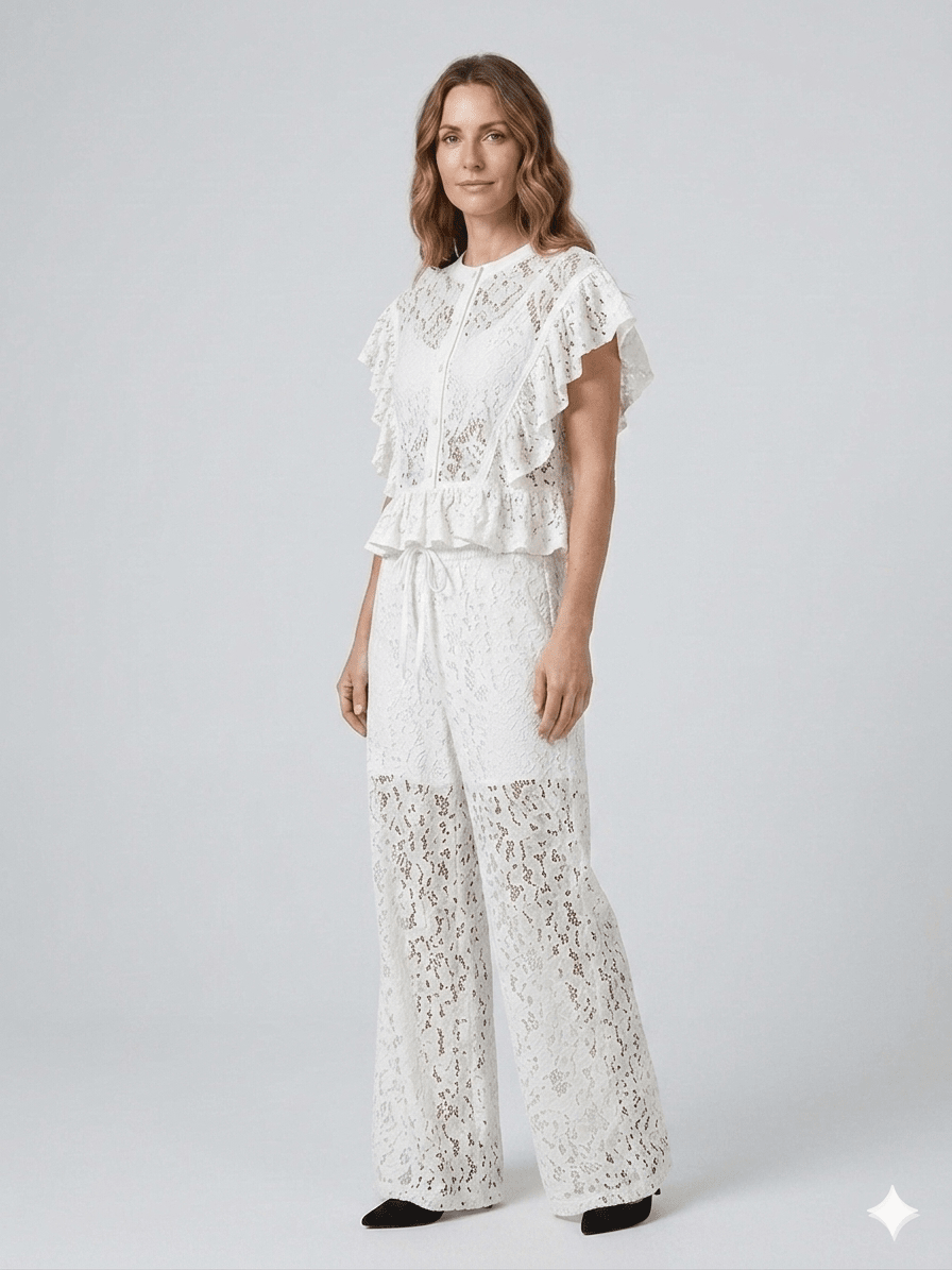 Completo Susy Mix in pizzo marrone - Malerba Showroom