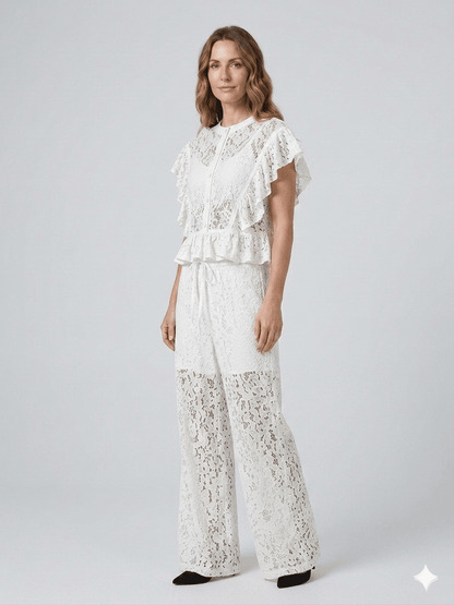 Completo Susy Mix in pizzo marrone - Malerba Showroom